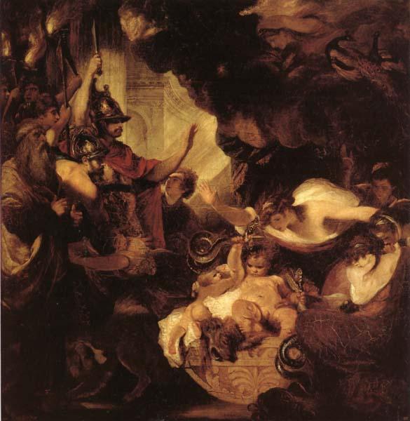 Sir Joshua Reynolds The Infant Hercules Strangling Serpents in his Cradle Germany oil painting art